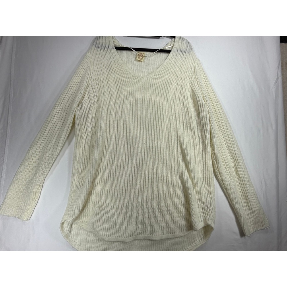 Faded Glory Sweater Womens XXL 20 Tusk Cream Excellent V-Neck Knit FGL46362